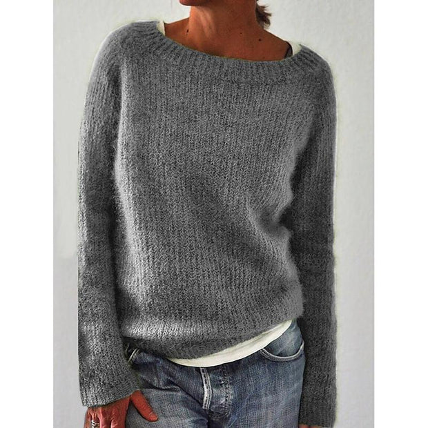 Solid Knitted Plus Size Pullovers Jumpers Sweaters