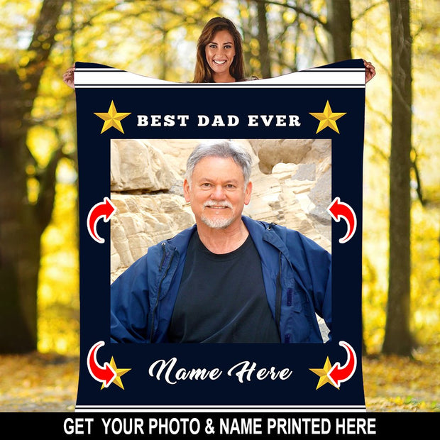 PERSONALIZED BEST DAD EVER BLANKET【定制产品，可能会爆】