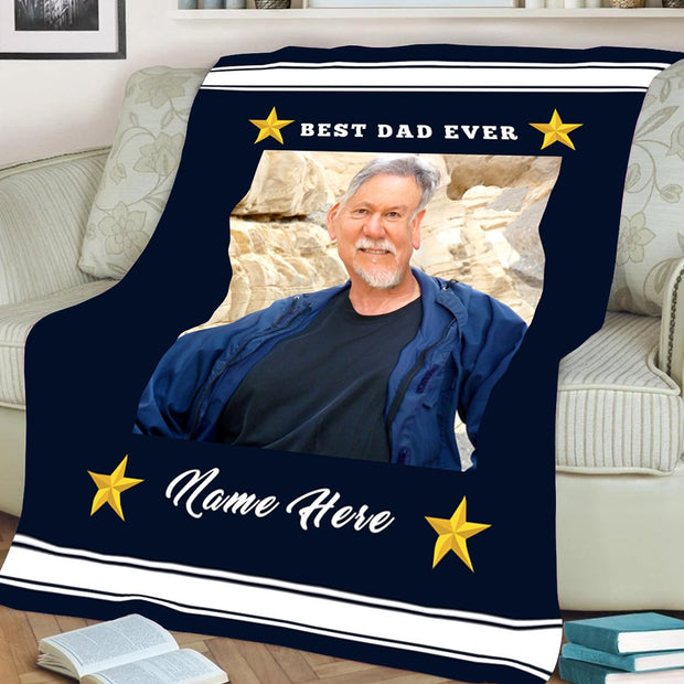 PERSONALIZED BEST DAD EVER BLANKET【定制产品，可能会爆】