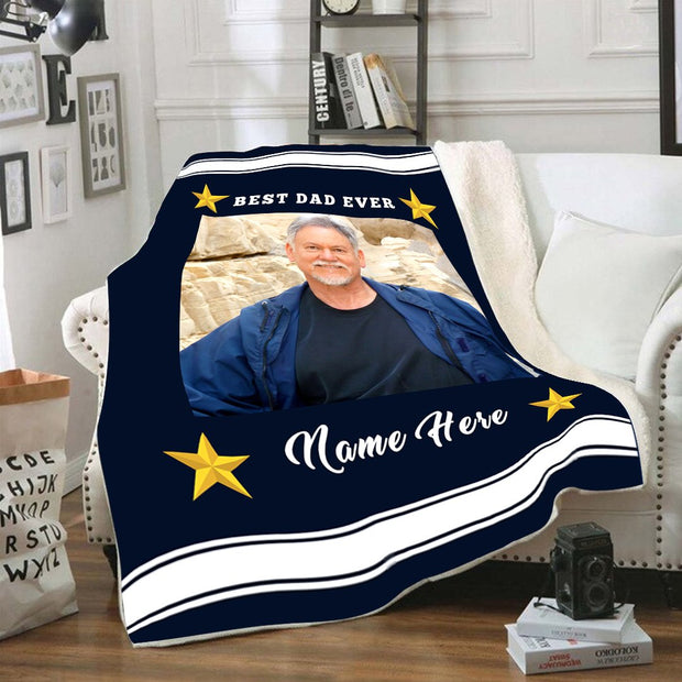 PERSONALIZED BEST DAD EVER BLANKET【定制产品，可能会爆】