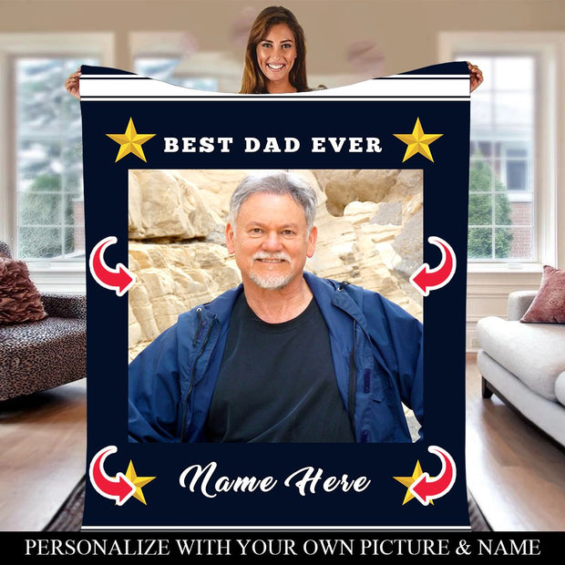 PERSONALIZED BEST DAD EVER BLANKET【定制产品，可能会爆】