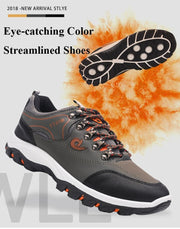 Men Sports Casual Wearable Hiking Sneakers Male Non-slip Running Quality Leather Shoes