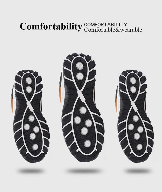 Men Sports Casual Wearable Hiking Sneakers Male Non-slip Running Quality Leather Shoes