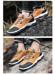 Men Sports Casual Wearable Hiking Sneakers Male Non-slip Running Quality Leather Shoes