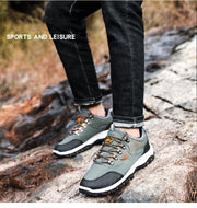 Men Sports Casual Wearable Hiking Sneakers Male Non-slip Running Quality Leather Shoes