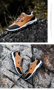 Men Sports Casual Wearable Hiking Sneakers Male Non-slip Running Quality Leather Shoes