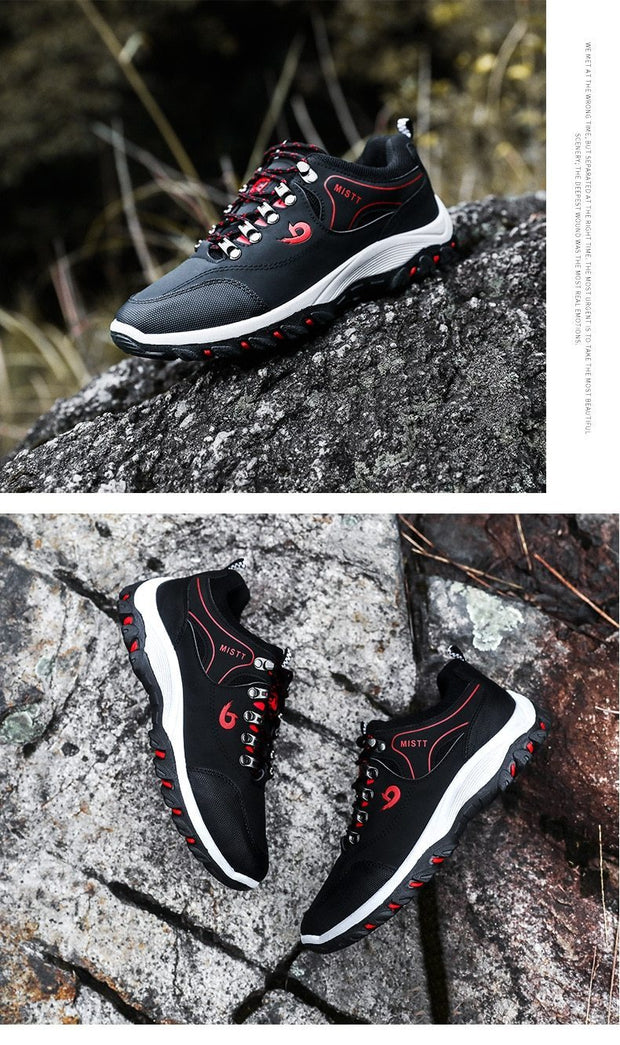 Men Sports Casual Wearable Hiking Sneakers Male Non-slip Running Quality Leather Shoes