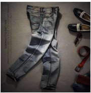 Retro Nostalgia Straight Denim Jeans Men Plus Size 28-40 Casual Men Long Pants Trousers Brand Biker Jean