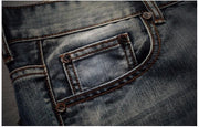 Retro Nostalgia Straight Denim Jeans Men Plus Size 28-40 Casual Men Long Pants Trousers Brand Biker Jean