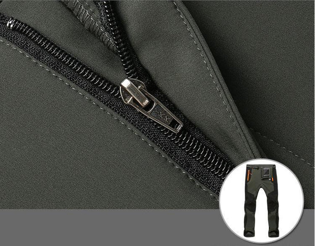 Men's Warm Winter Pants Men Fleece Lining Cargo Pants Mens Waterproof Trousers Male Stretch Casual Work Pants