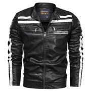 Men's Leather Jacket Fashion with Fleece Thicken Motorcycle Jacket Men Slim Style Quality Leather Jacket