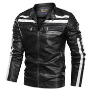 Men's Leather Jacket Fashion with Fleece Thicken Motorcycle Jacket Men Slim Style Quality Leather Jacket