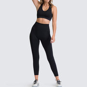 Seamless Gym Set Nylon Woman Sportswear 2 Piece Exercise Leggings Padded Sports Bras Women Fitness Wear Yoga Sets Sports Suits Leggings