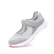 Women's Mesh Fabric Breathable Gray Casual Comfortable Flats Shoes